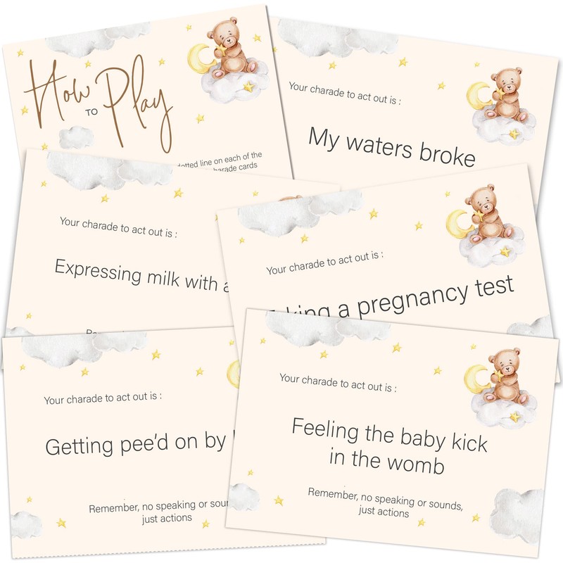 Olivia Samuel Baby Shower Charades Game with Winner Certificate –