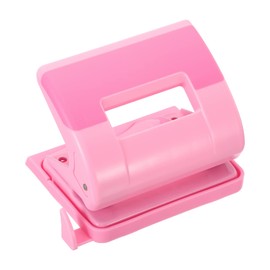 PATIKIL 1/4" 2 Hole Paper Punch, Metal Hole Puncher 8 Sheet Punch Capacity Adjustable Hole Punch for Office Home Supplies, Pink