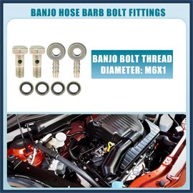 INFINAUTO M6x1 Car Banjo Hose Barb Bolt Fitting Adapter with Washer (Set of 2) Stylish Design