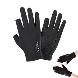 DEVENTORZ Cycling Gloves, 1 Pair UV Protection, Bicycle Gloves, Sun Protection Gloves, Half Finger, Cycle Gloves, Summer, Road Bike, Outdoors, Breathable, Shock Absorption, Men's, Women's, 2 Finger