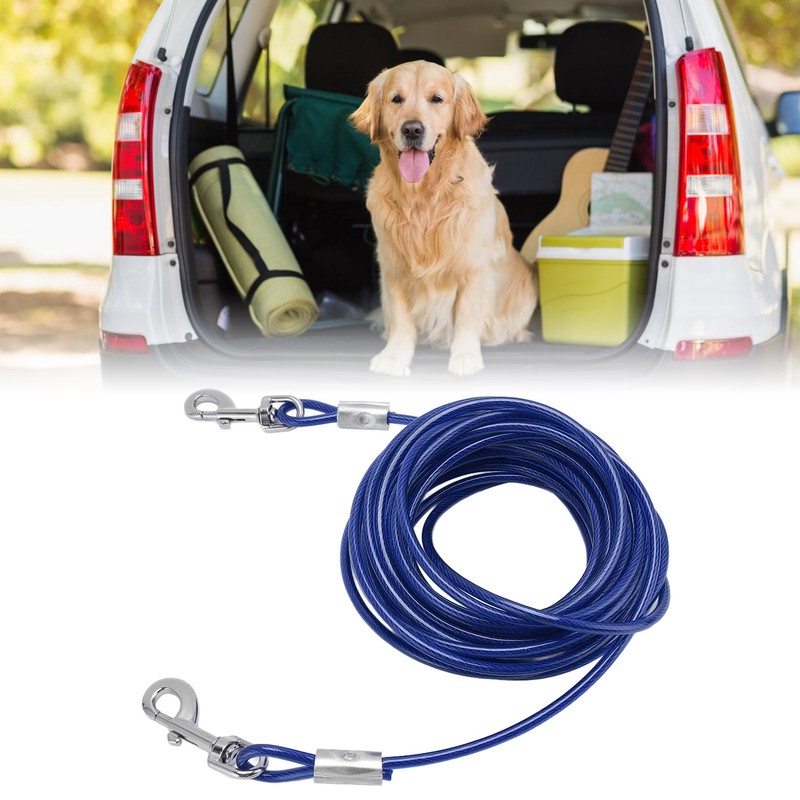 Dog Tie Out Cable Steel Wire Double Head Bite Resistant