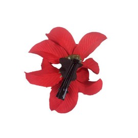 Lofruiin Women's Bohemian Double Orchid Hair Clip Beach Vacation Head Flower Hair Clip Simulated Flower Hair Decoration Edge Clip (2, Black)