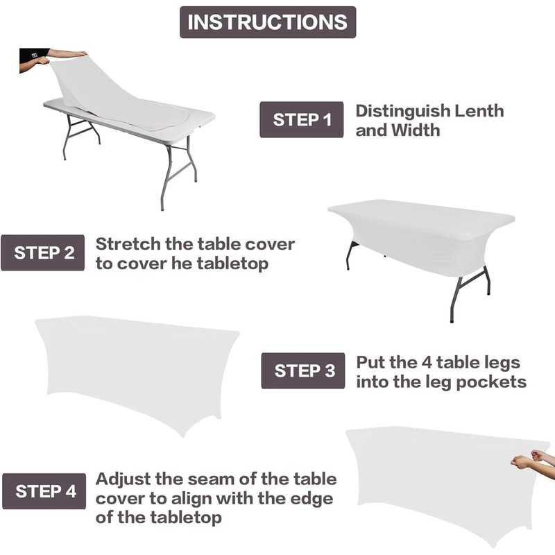 Kesfey Stretch Spandex Table Covers for 8FT Tables - 8