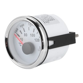 52mm/2in Marine Engine Water Temperature Gauge, IP67 Waterproof 40-120 ℃ Marine Water Temp Gauge Temperature Meter 9-32V Boat Temp Meter Kit for RV, Truck, Generator (White)