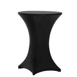 Tina's Tina's 12 Pack 32x43 Inch Highboy Spandex Cocktail Table Cover Black, Fitted Stretch Cocktail Tablecloth for Round Tables (12PC 32X43 Black)