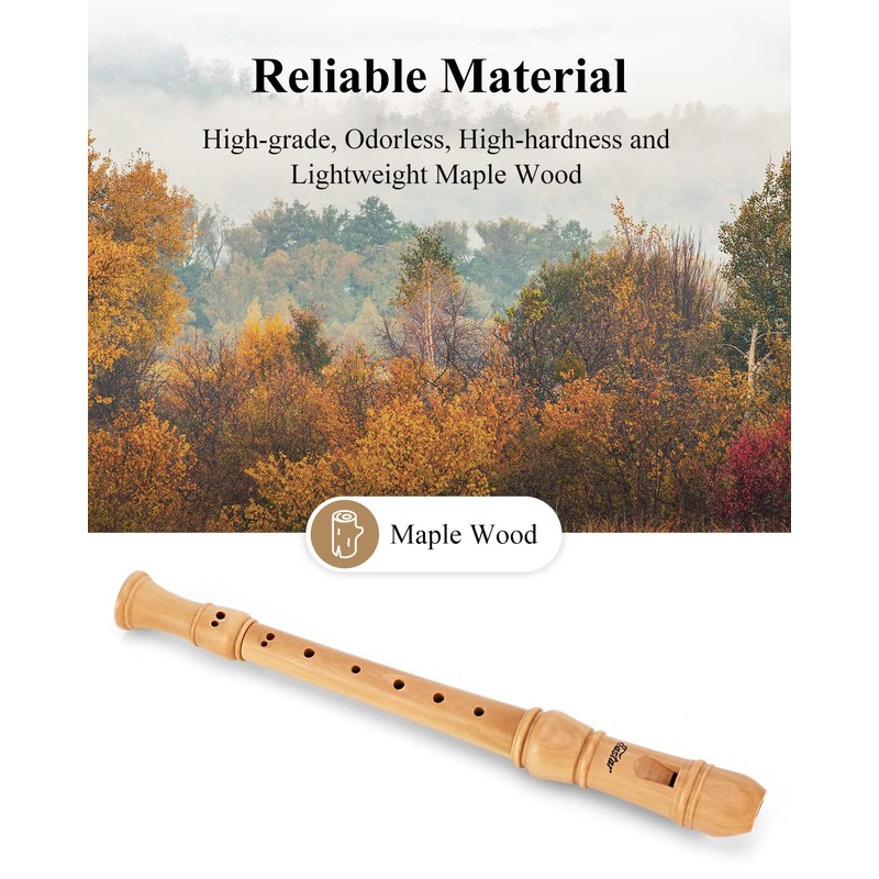 Eastar Soprano Beginners Recorder German Fingering C Key Maple Descant