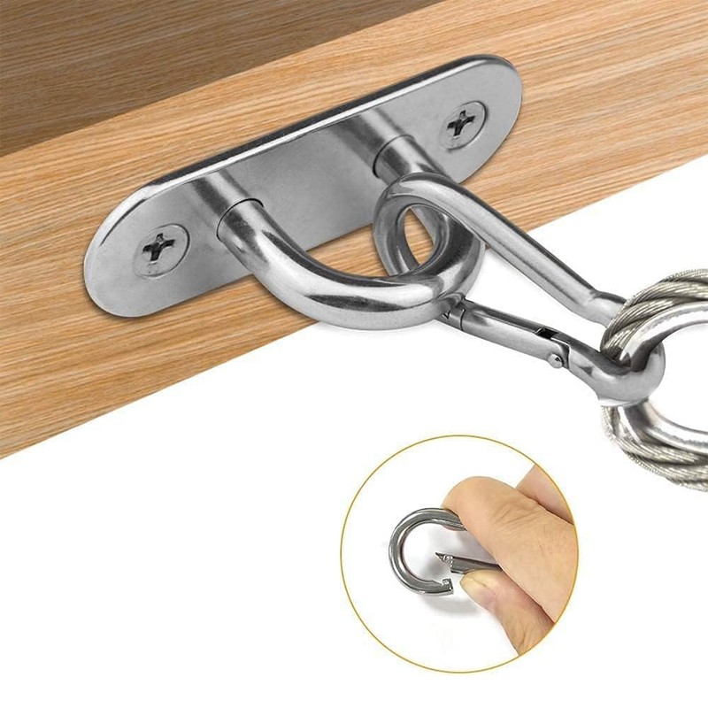 4 Pcs Pad Eye Plate Rectangular Pad Eye Carabiner U