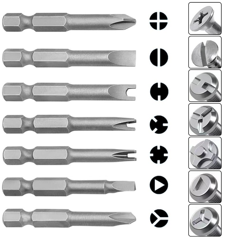 Saipor 13pcs 50mm Magnetic Special Shape Screwdriver Bit Set (Phillips,