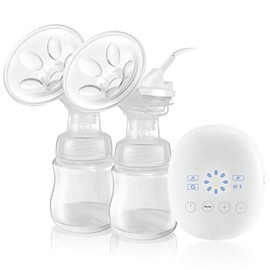 Bomba de lactancia recargable para lactancia con modo de masaje, extractor de leche de doble succión, visualización táctil inteligente LED, 4 modos...