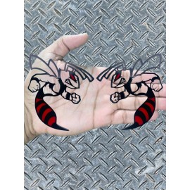 Custom Hornet Badges Emblem BEE (2) Red Eye Bloody Red Stripes BADGES Racing Aggressive