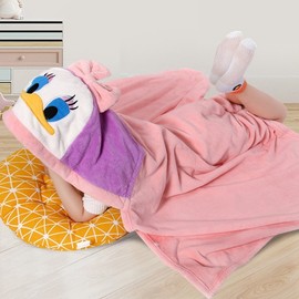 Kids Hooded Coral Fleece Beach and Bath Towel Robe (a6) 0827-Unicorn Yellow+Small 65*135Cm±3 3ea