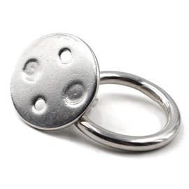 Flomore M8 Ceiling Hook Pad Eye Plate 304 Stainless Steel Wall Mount Hook Heavy Duty for Hanging (Pack of 2,Screws Included)