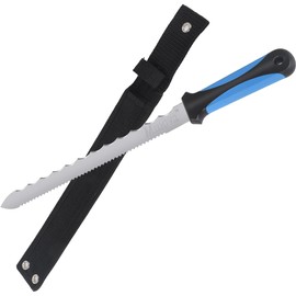 MINOVA 2 Pack Insulation Knife with Sheath Stainless Steel Blade 11” Double Sided Insulation Cutter for Cutting Mineral Wool Insulation Sod Cutter Garden Knife for Lawn Repair