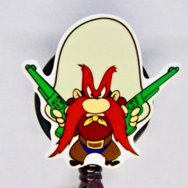 Unbranded Yosemite Sam Cowboy Badge Reel ID Holder Looney Tunes Cartoon