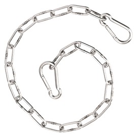 Gate Chain Lock for Outdoor Fence 20 Inch Stainless Steel Gate Chain Link Lock with Carabiners Gate Chain Latches for Garden, Yard, Pet Cages, Horse Dog Goat Cow Farm Use, Silver