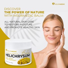 Helichrysum Essential Oil Balm - Helichrysum Italicum Cream for Veins Bruises Aches Pains & Skin Healing