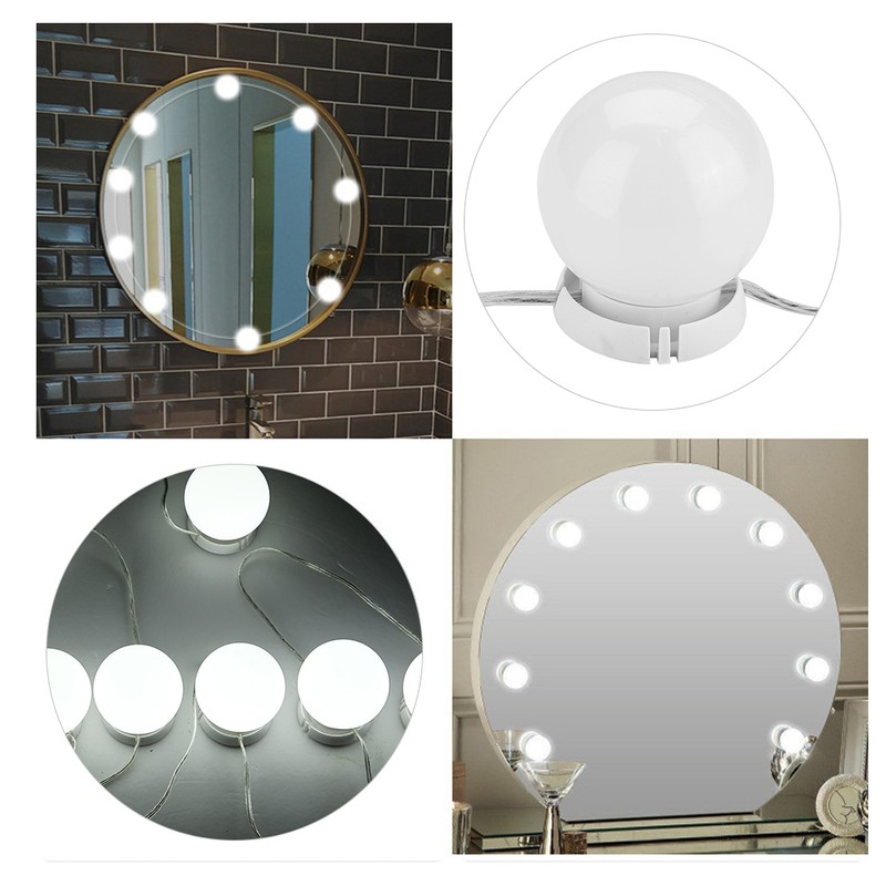 10 LED Illuminated Makeup Mirror Rope Lamps Stepless Adjustable Touch