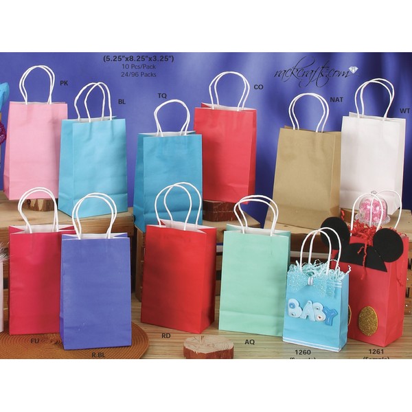 rackcrafts.com Paper Gift Tote Bag Packet Pouch Handles Surprise Party