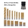 LSLANSOON 99 PCS HSS 135° TIP TITANIUM COATED TWIST DRILL