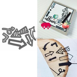 XMZZMX Various Arrows Metal Cutting Dies for Card Making, Paper Embossing Die Cuts Kit Templates Supplies, Photo Frame Album DIY Scrapbooking Stencils Sets