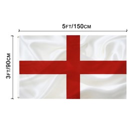 England FLAG St George's Cross Flag 3x5 Ft-90x150cm England National Flags Indoor/Outdoor Quality Polyester with Vivid Color and Brass Grommets Decorations