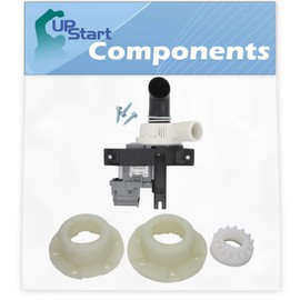 W10536347 Washer Drain Pump & 280145 Hub Kit Replacement for Whirlpool WTW6600SW2 Washing Machine - Compatible with W10217134 Water Pump & W10820039 Basket Hub Kit - UpStart Components Brand