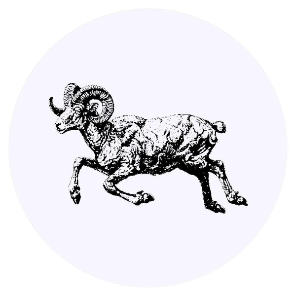 24 x 40mm Round 'Aries Ram Jumping' Stickers (SK00066564)