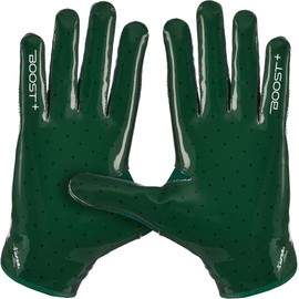 Grip Boost Football Gloves Solid Stealth 6.0 Boost Plus Men's Receiver Gloves - Adult and Youth Sizes (Solid Green, Small)