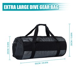 Snorkel Bag Dive Gear Bag Foldable Mesh Design Easy to Carry for Diving Snorkeling Surfing  PVC Zipper Durable Nylon