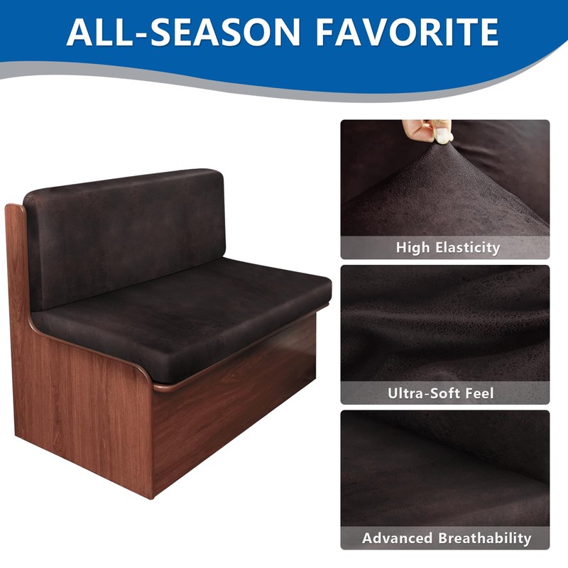 ANARACHON Leather Look RV Camper Dinette Cushion Covers, Washable RV