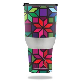 MightySkins Skin Compatible with RTIC Tumbler 40 oz. (2017) - Stained Glass Window | Protective, Durable, and Unique Vinyl wrap Cover | Easy to Apply, Remove, and Change Styles | Made in The USA