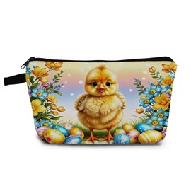 YULUENZE Cute Chicken Makeup Bag Toiletry Organizer Zipper Pouch Cute Chick Small Cosmetic Bag Easter Present for Women Friends