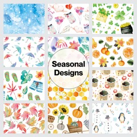 CRANBURY Mini Wall Calendar 2024 - (8x6, Seasons) Small 2024 Wall Calendar, Colorful Seasonal Designs, Calendar for Locker, Fridge or Bulletin Board, Includes Stickers