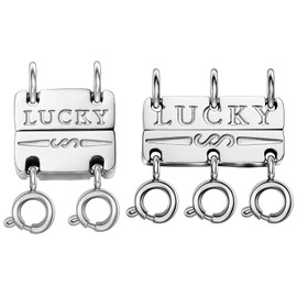 OHINGLT Lucky Necklace Layering Clasps Separator for Stackable,14K Gold and Silver Plated Multiple Necklace Clasps for Women