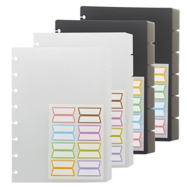 ITSYHPRO Junior Discbound Index Dividers (4 Sets) with Mushroom Hole Dividers for Discbound Planner Journal Dairy Book(Size Junior,2Clear & 2Gray mixed)