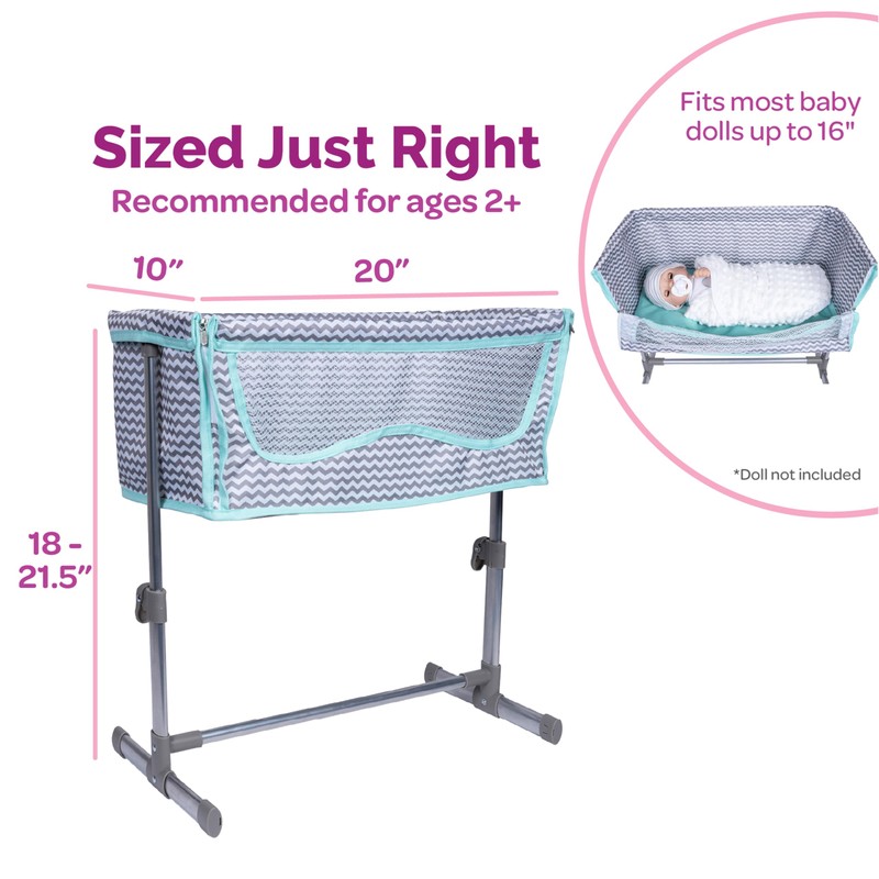 Adora Lightweight Baby Doll Bed Fits Dolls Up to 16