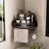 PREMZO Bath Shower Caddy Towel Holder Bar Hanging Hook Organizer