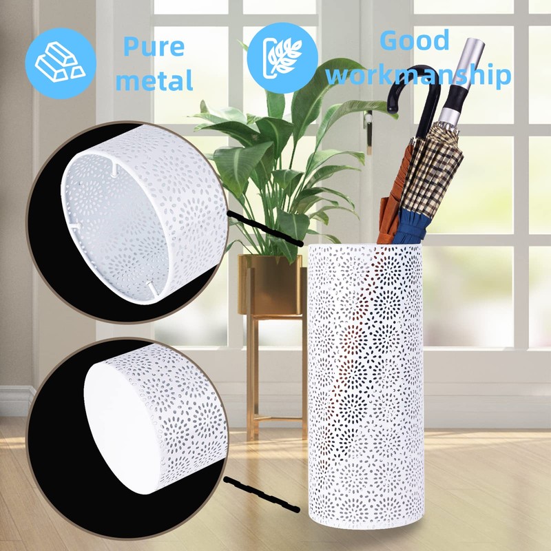 BEWBBAT Umbrella Stand Rack for Entryway, Free Standing Metal Umbrella