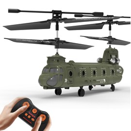 EFASO RC Helicopter Syma S026H Chinook - Remote Controlled Helicopter with LED Lighting/Gyroscope - RC Helicopter Indoor 3-Channel Military Mini Helicopter