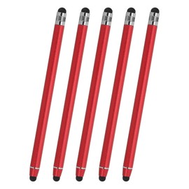 PATIKIL 5 Pcs Stylus Pens for Touch Screens, 2 in 1 High Sensitivity Universal Pen Capacitive Stylus for Phone Tablet Laptop Touch Screen Devices, Red