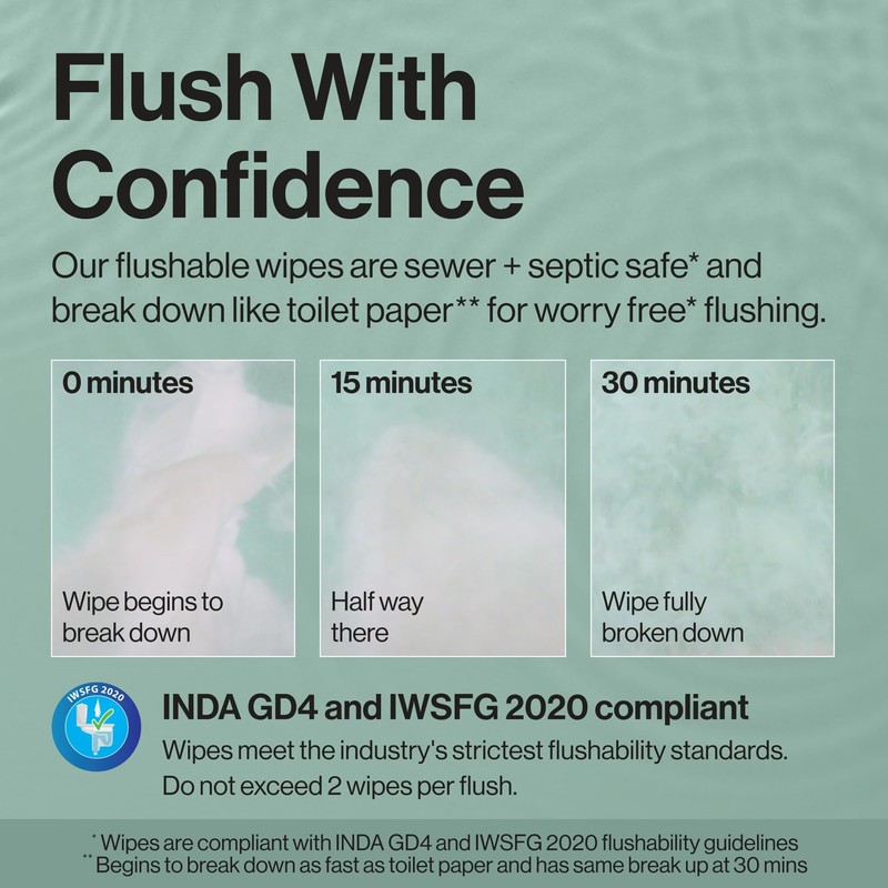 The Honest Company Hypoallergenic Flushable Wipes for Sensitive Skin, Tropical
