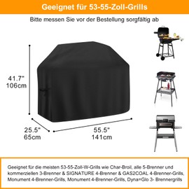 Grill Cover 141 x 65 x 106 cm for Enders Pro X 3 S Turbo, Gas Grill Cover with Adjustable Straps for Weber, Genesis, Charbroil