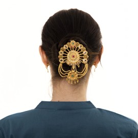 Aakarshana Jewels Accesorios para el cabello estilo tradicional indio Bollywood utilizado para todas las ocasiones, horquilla de pelo muy bellamente elaborada