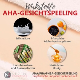 Chemical Face Scrub AHA, PHA and PBHA | Dry and/or Sensitive Skin | 6 Different Natural Acids | Exfoliating and Smoothing, Reduces Imperfections | Low Preservatives