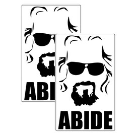 Bad Fish Custom Decals The Dude Abides Decal – Funny Cute Sticker - Premium Gloss Permanent Vinyl Waterproof Indoor Outdoor (2 Small, 1)