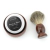 Pure Badger Hair Shaving Brush Natural Wood Mug Bowl Hand-Made