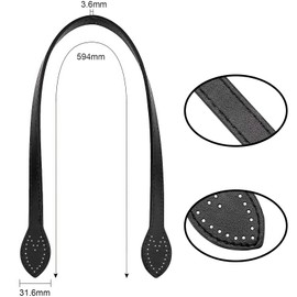 DHWEKU Pack of 4 bag handles, bag handles for crochet bags, bag handle, PU leather, handbag strap, replacement strap for accessories, shoulder strap, purse, strap, cross body strap, multicoloured