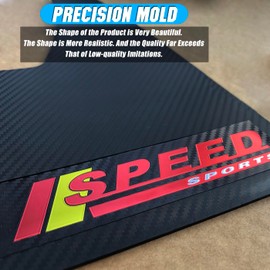 QUYDDC Universal Mud Flaps Fits Most SUVs/MPVs, Not Full-Size SUVs- Standard Size 4-Piece Hard Rubber Fenders Splash Guards Set, Carbon Fiber Pattern Mudflaps, Dirt/Slush Protection - with Logo Speed