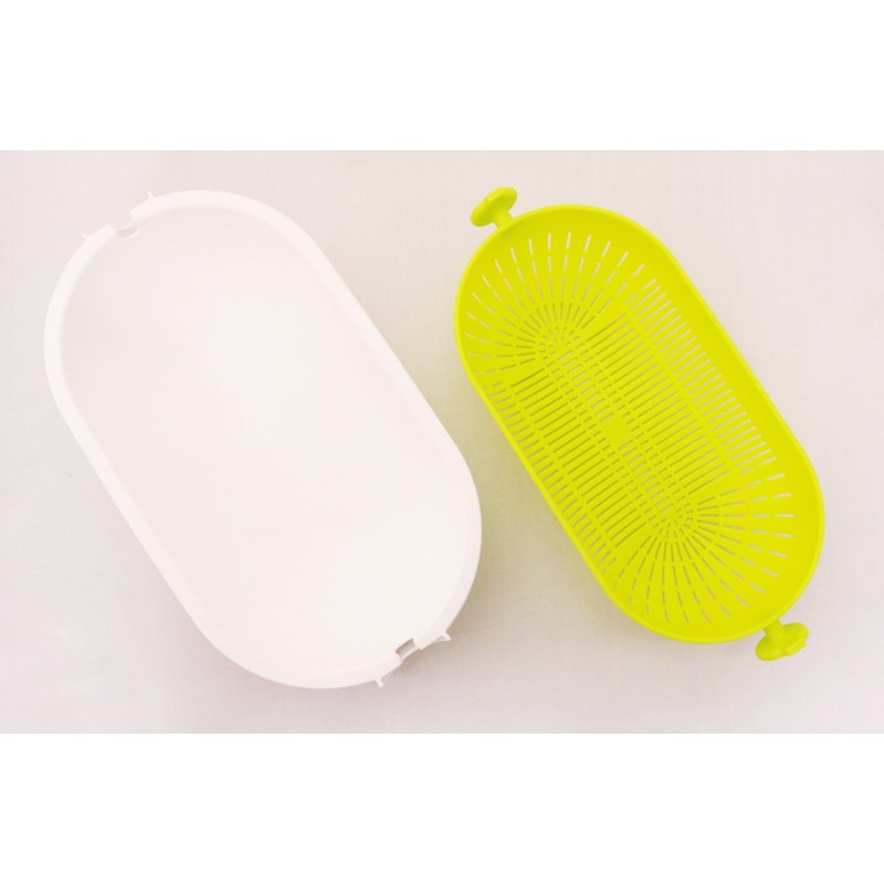 Kokubo Strainer Spin Wheel Colander Oval Grey KK-313