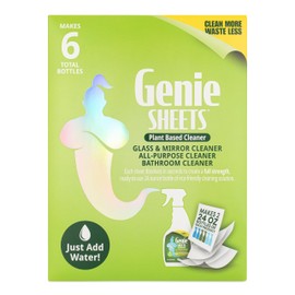 Genie Sheets All Purpose, Glass and Bathroom Cleaners Combo Pack | Concentrate Makes 6 24oz Bottles | Professional-Strength | Just Add Water | Eco-Friendly Plant-Based | 6 Sheets